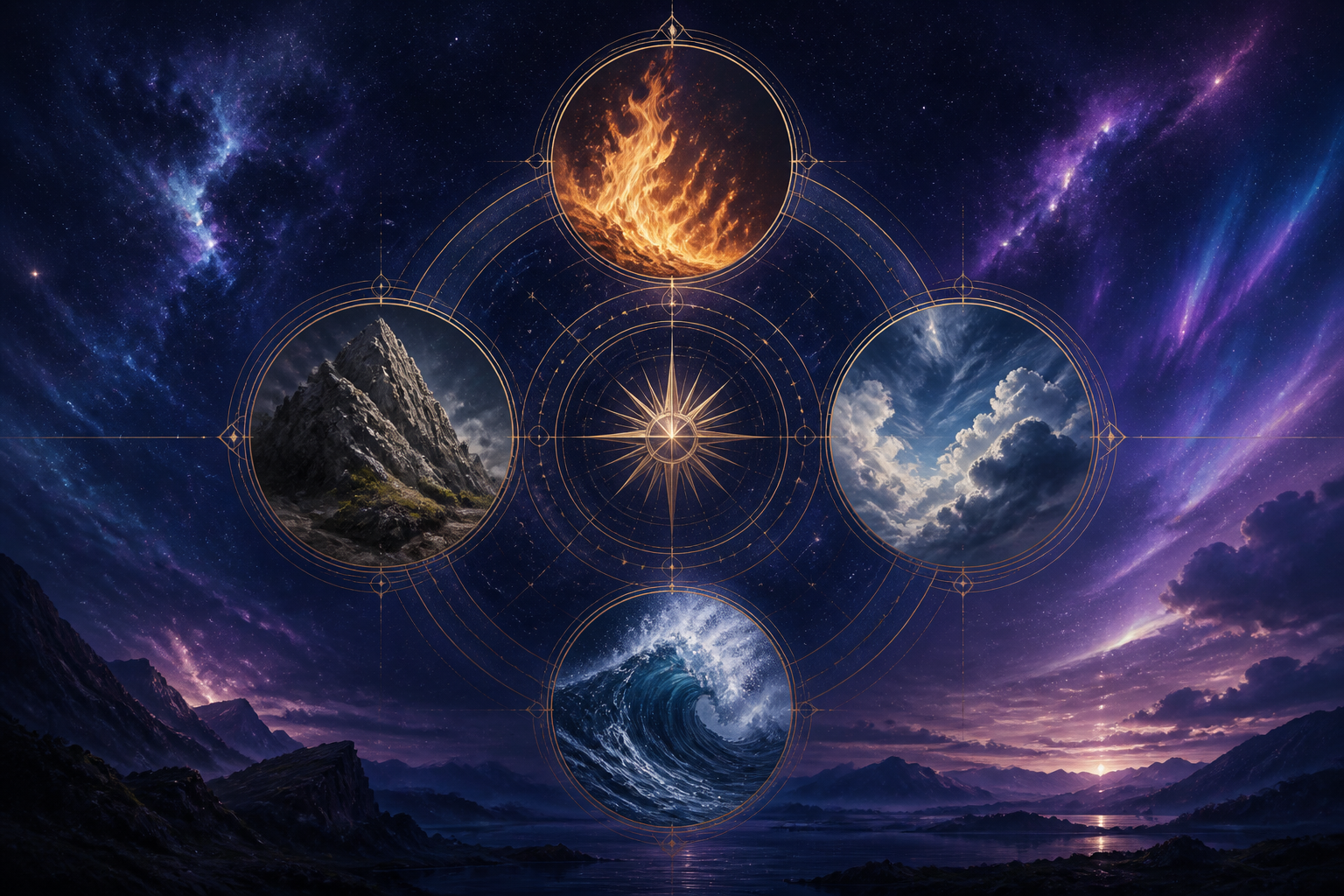 De fire elementer i astrologien: En praktisk guide til ild, jord, luft og vand